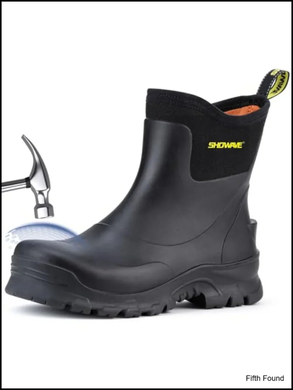 Men's Steel Toe Waterproof Rain Boots Ankle Work Boot for Construction Farming